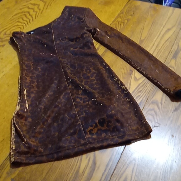 DRESS THE POPULATION Womens XS EXTRA SMALL Animal Print NEW Party One Shoulder - Picture 13 of 15